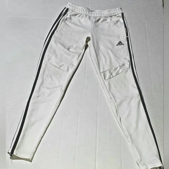 Adidas track pants and joggers. White with black stripes. Unisex youth XS. - Picture 2 of 14